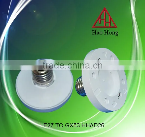 HAOHONG plastic E27 to GX53 plastic adapter Converter