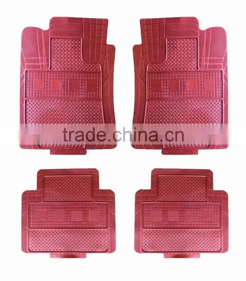 4-piece all weather high elasticity trimmable heavy duty PVC car mat