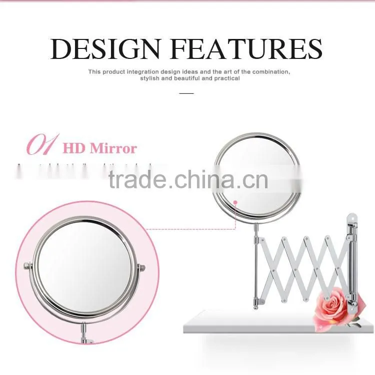 Two way wall mounted shaving bathroom mirror