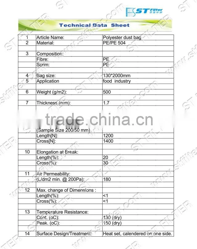 food grade filter bag,dacron filterbag