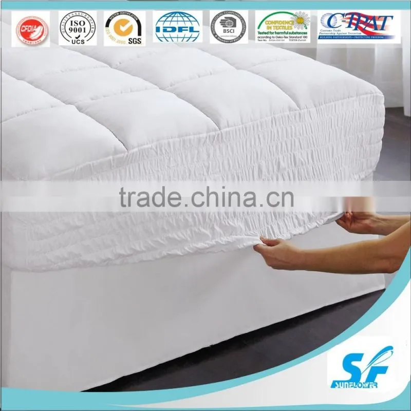 cotton fabric pattern microfiber polyester filling mattress topper