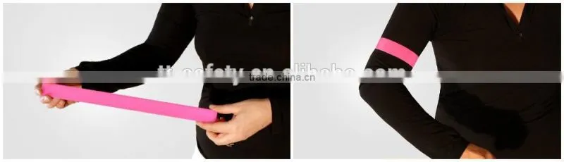pvc high visibility reflective slap band for running walking jogging cycling