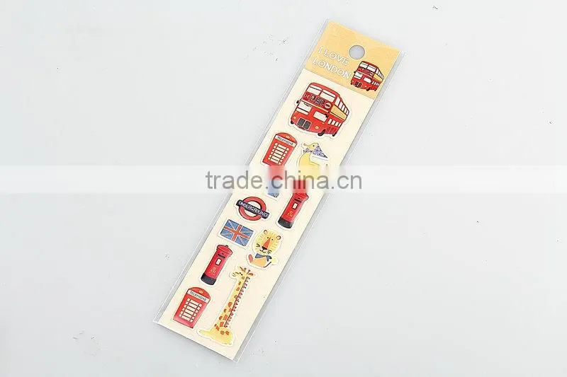 2014hot sale custom cartoon waterproof pvc sticker label for kids gift