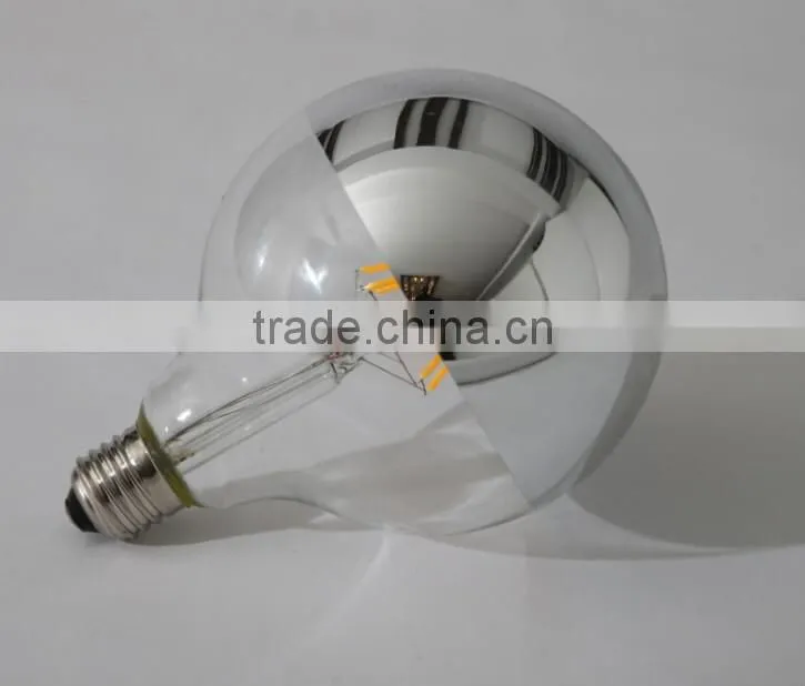 2015 hot 2700K G125 globe 6w mirror led filament led bulb light with IC driver