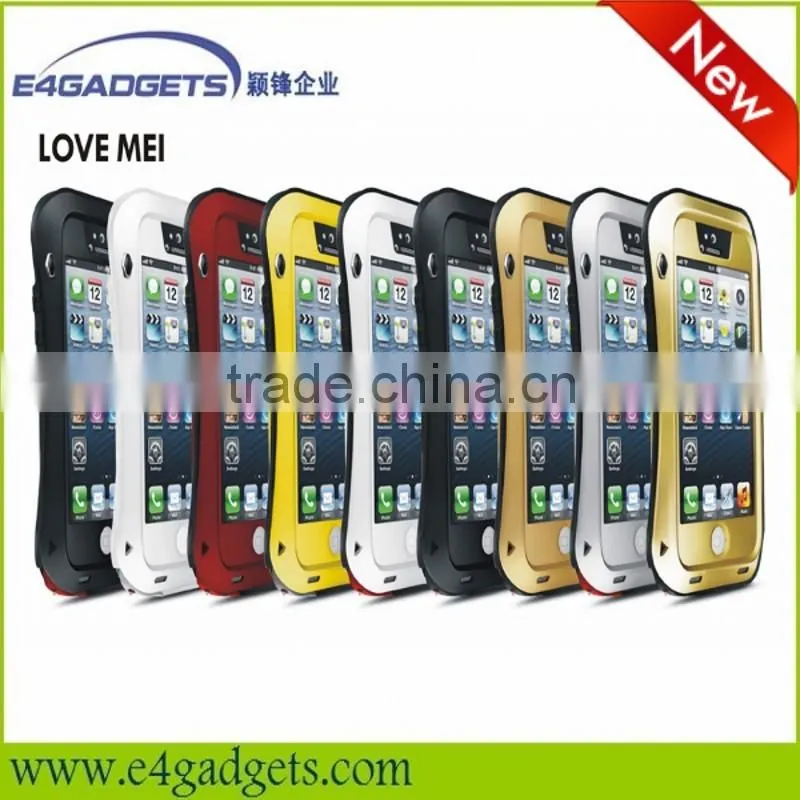 Love Mei brand Tri protect small waist style AL metal mobile phone case for apple iphone 5S, for iphone 5 case 9 colors