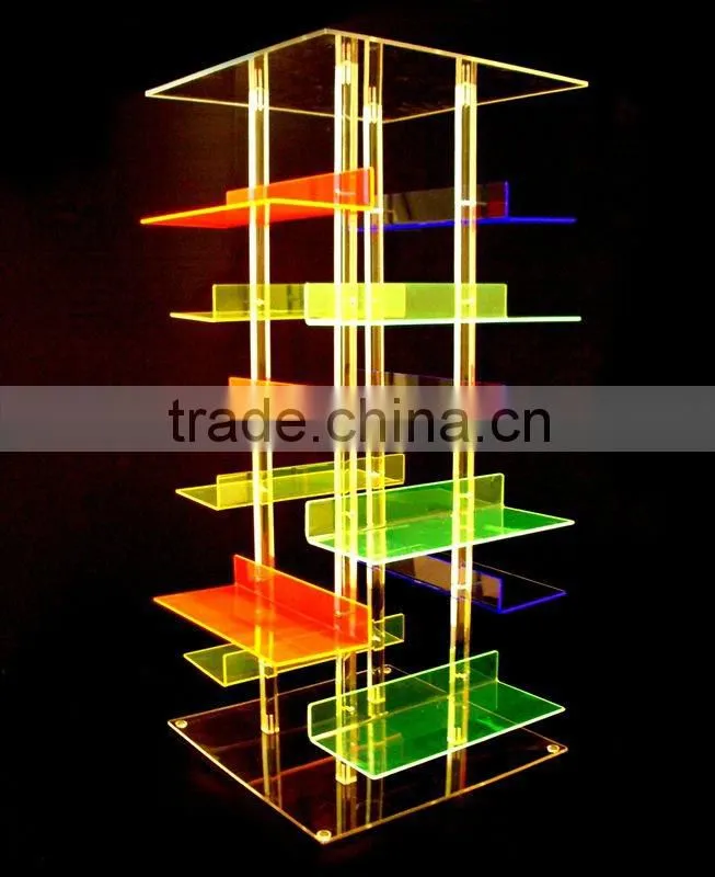 4Color 12-shelves Acrylic Shoe Display Stand (Rack /Shelf / Holder /Riser / Pedestal )