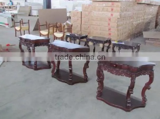 Stocking Hand carved side/end table,solid wood curved antique console table