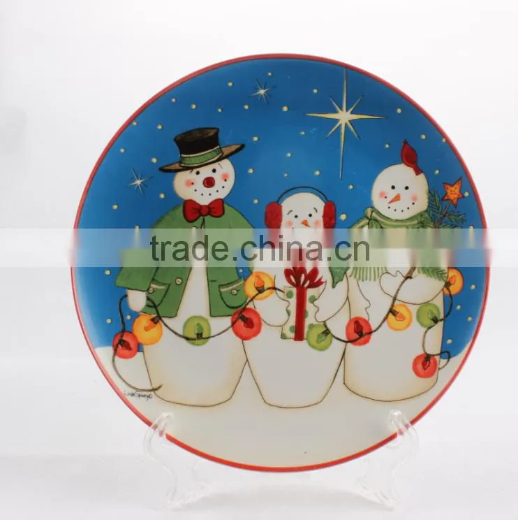 Christmas white porcelain dinner plate ceramic dinnerware plates