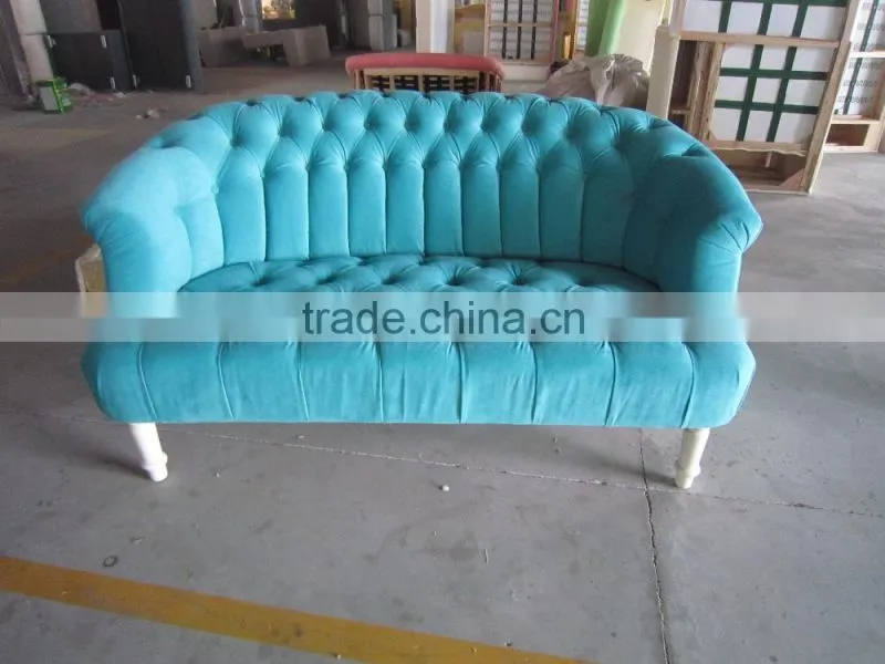 high grade copper nail chaise lounge with wood legs