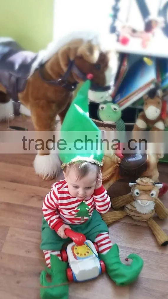 high quality cotton christmas pajamas kids elf/christmas costume