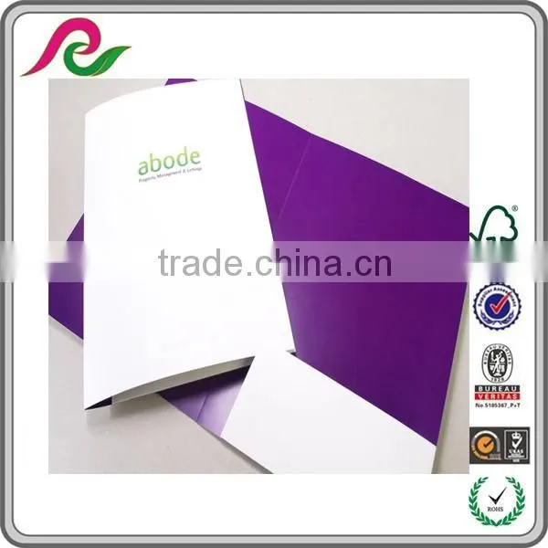Customized printed A4 size presentation folder 2 pockets