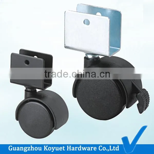 KOYUET With Brake U Metal Nylon High Quality Outdoor Furniture Caster Wheel