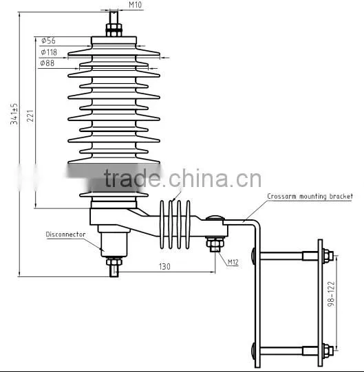 24kV/10kA zinc oxide surge arresters