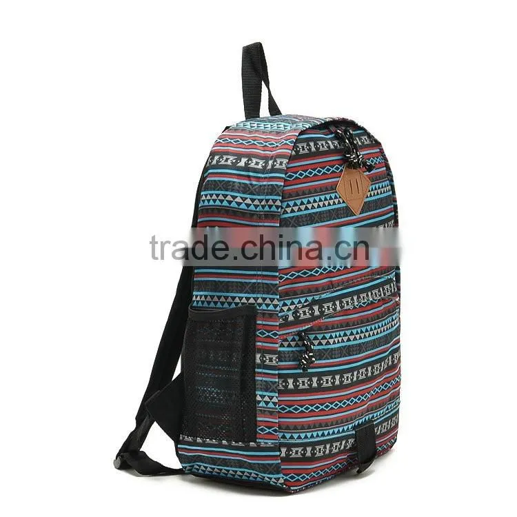 canvas backpack 2016 new fashion backpack stripe sport backpack