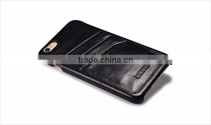 ICARER Back Cover Genuine Leather Case For iPhone 6 with Card Slots