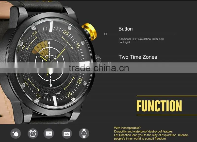 2015 WEIDE New LED leather man latest wrist watch wholesale watches WH1106-6