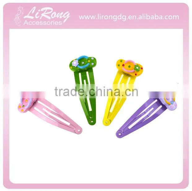 Hair accessories manufacturers China resin yellow and butterfly different types snap hair clips wholesale hair accessories manuf