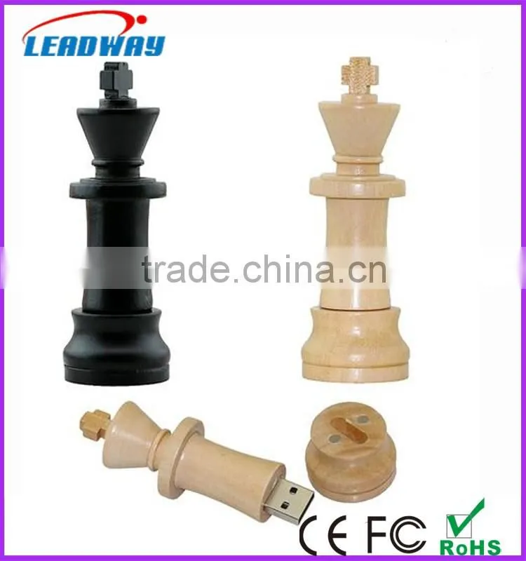 Eco-Friendly Wooden Chess Shaped USB 2.0 Flash Drive