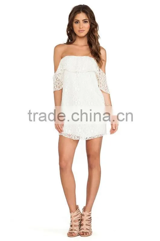 Women party dress Off the shoulder Sleeveless Boulee Lace Party Dress Sexy party dress