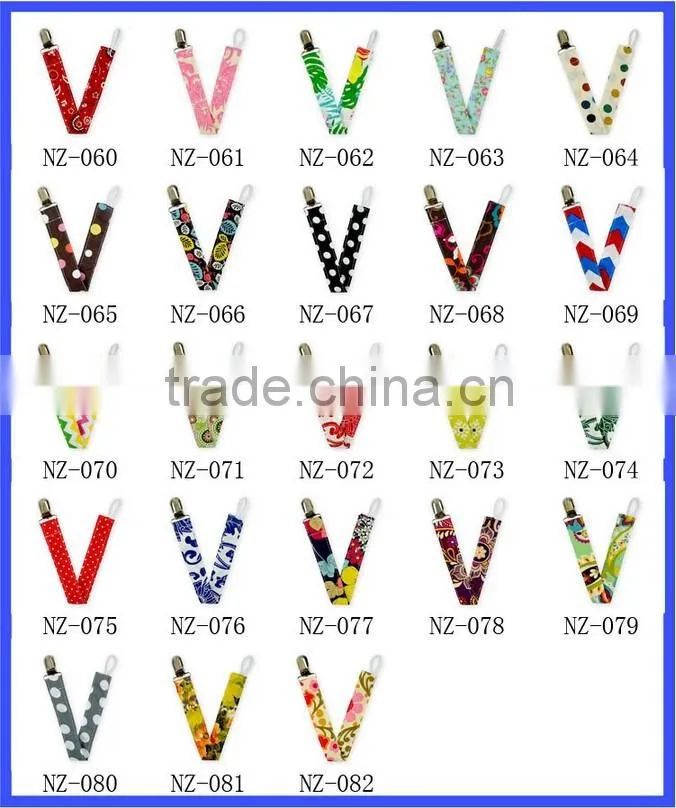 Wholesale Double-Sided Printing Ribbon Baby Soother Infants Pacifier Clips Chain