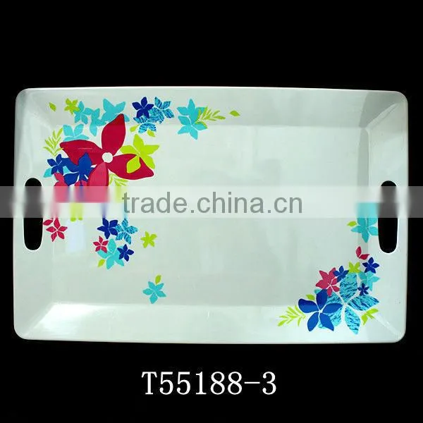 Decorative melamine serving tray