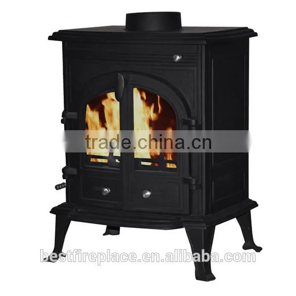 Steel cast iron wood burning stove
