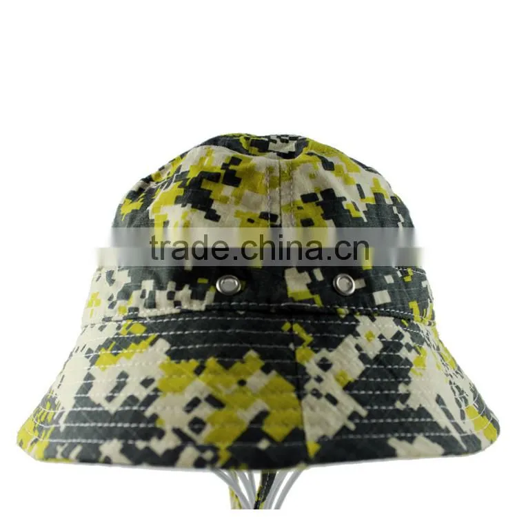 High quality mens brush cotton bucket hat with string