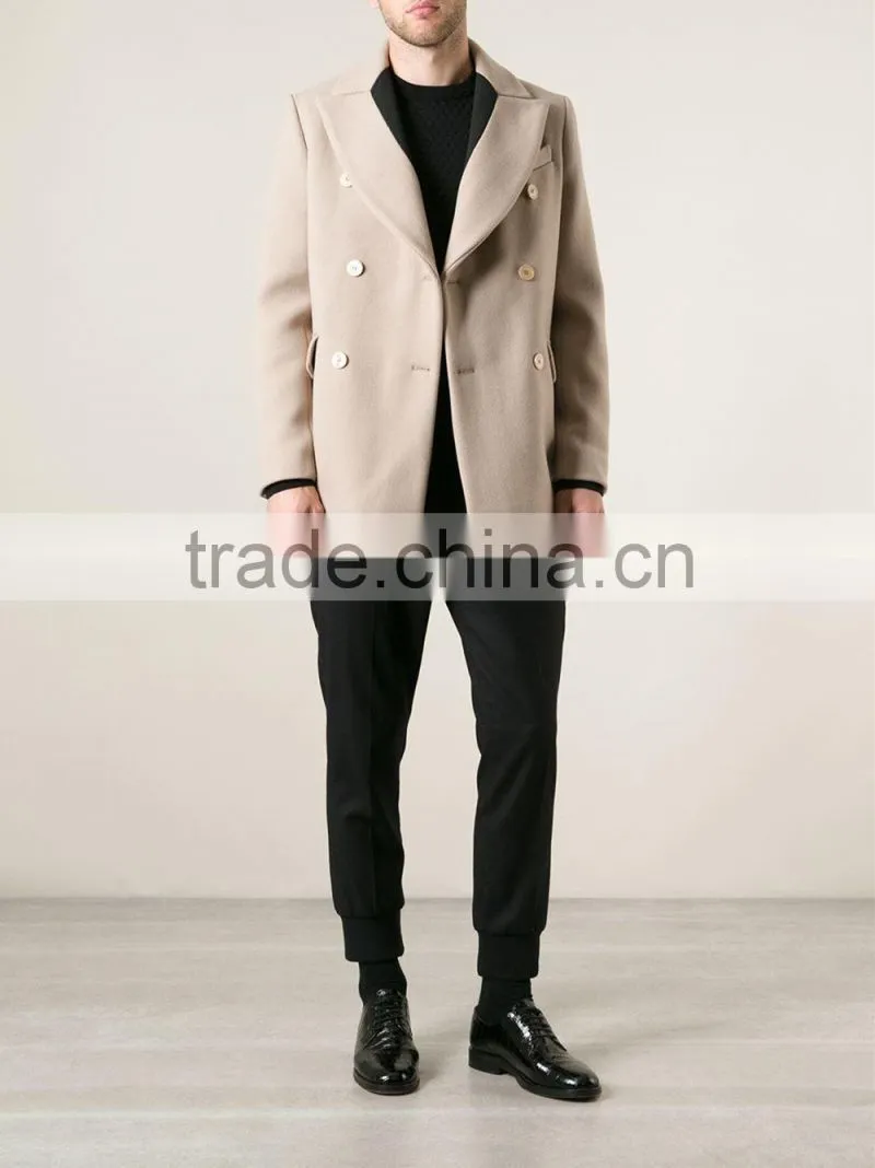 2014 new style 100% Cashmere beige man short coat