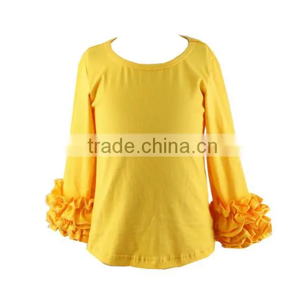 2016 fall deisgn shirts long sleeve kids icing top fall ruffle shirt girl children ruffle shirt