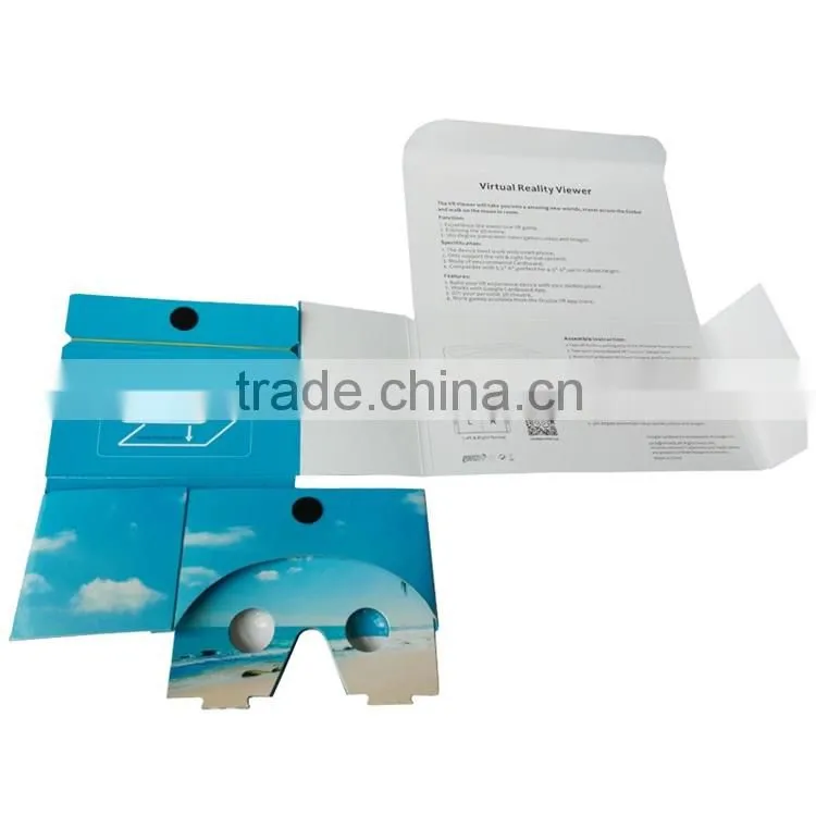 New Google cardboard V 2.0 and V1.0 Custom printing any colors 3d Glasses Virtual Reality Glasses Google Vr Gift with Lens