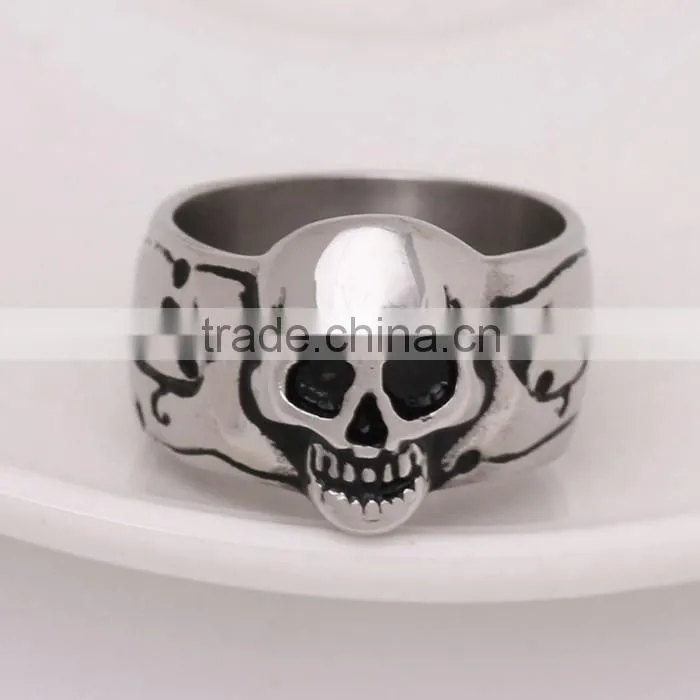 Wholesale Fashion Jewelry 316L Stainless Steel Man Skull Ring