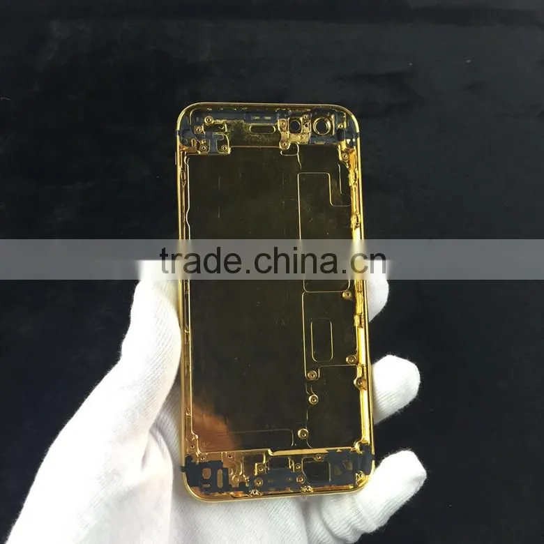 croco/bull leather gold 24ct plat back housing bezel for iPhone 6 Plus, 5.5 inch