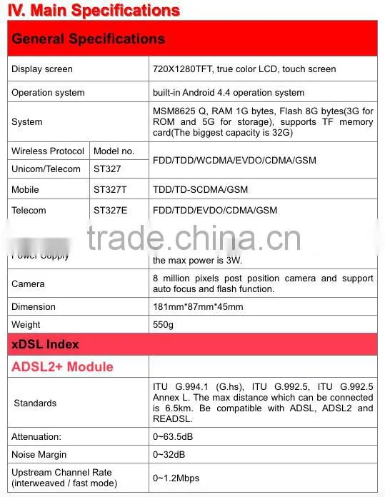ST327 PDA with ADSL2+ tester/VDSL Tester,IPTV Test, Optical power meter,VFL