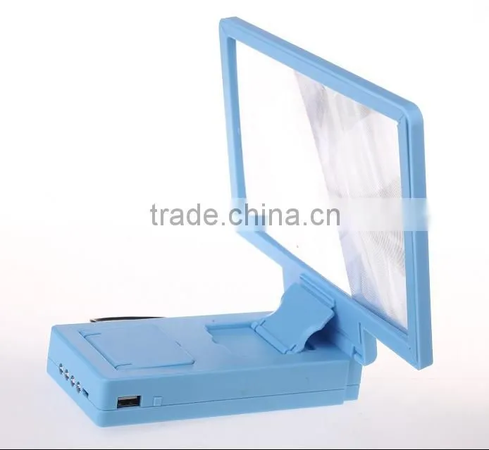 New product Large mobile phone 3D screen magnifier with 4000~6000mah power bank