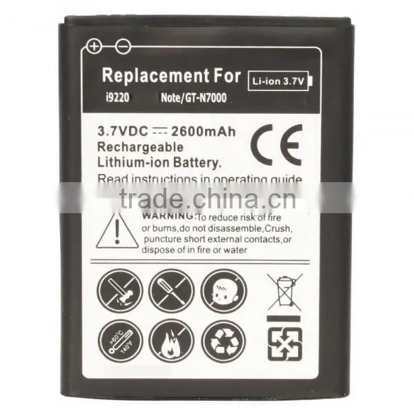 LTE I717 N7000 Battery for Samsung I9220 Note Battery 3.7V 2600mAh
