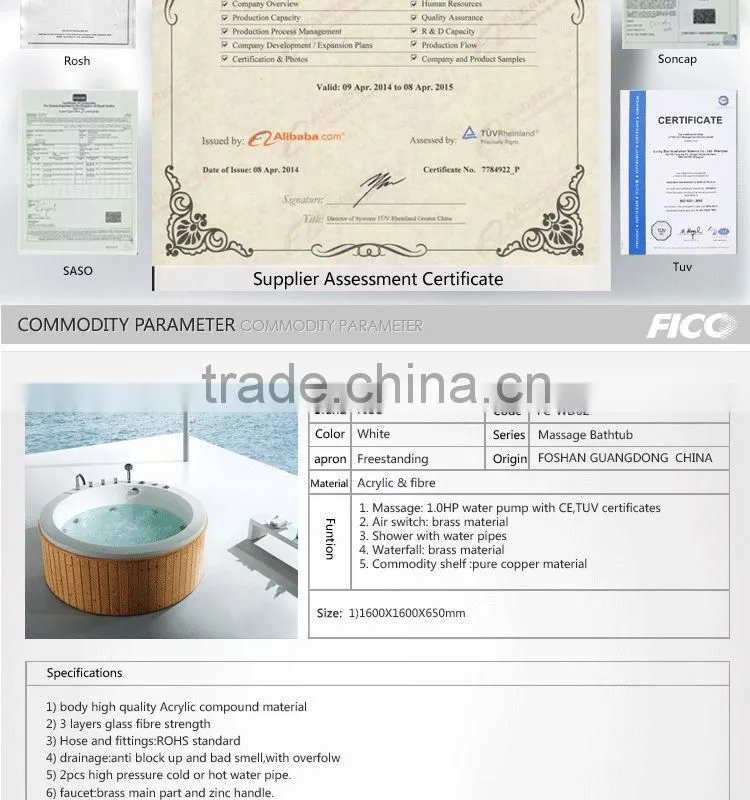 FC- WD 02, round wooden bathtub
