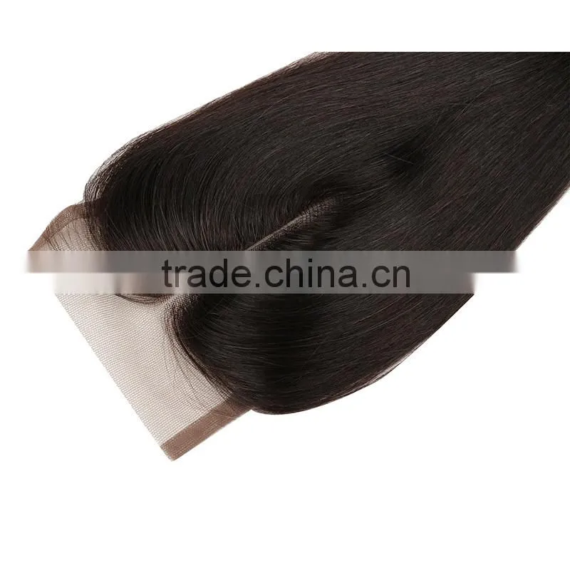7A Brazilian Body Wave Closure 100% Virgin Human Hair 3.5x4 Swiss Lace Closure Bleached Knots Free Middle 3 Way Part Top Closure