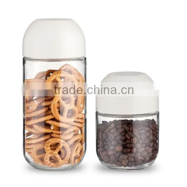 Sinoglass 3 pcs 900 ml measuring cap Air Tight Glass Storage Jar set