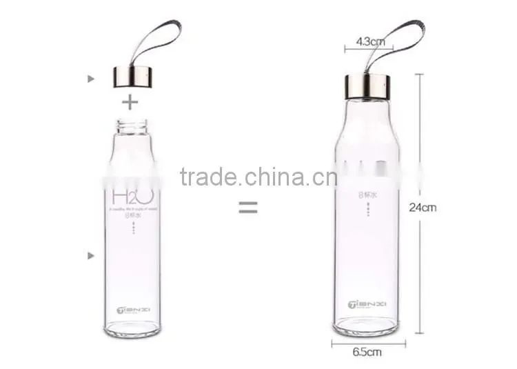 BPA Free Hot Sale White Glass Water Bottle Hot Water Bottle for Girls Voss Water Glass Bottle Wholesale