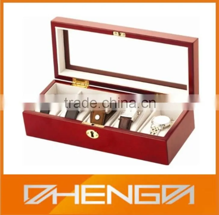 Best Sell factory custom made brown leather watch storage boxes with Pen (ZDS-F297)
