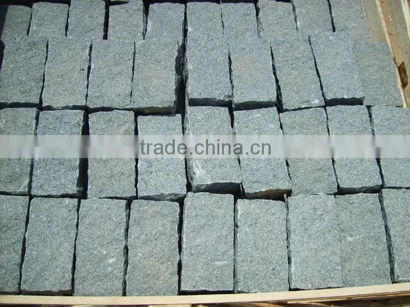 G654 dark grey cube stone