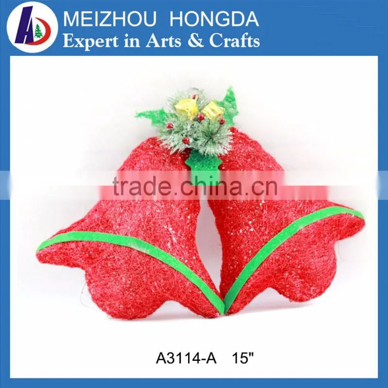 Christmas tree parts sisal decorations bell LED light