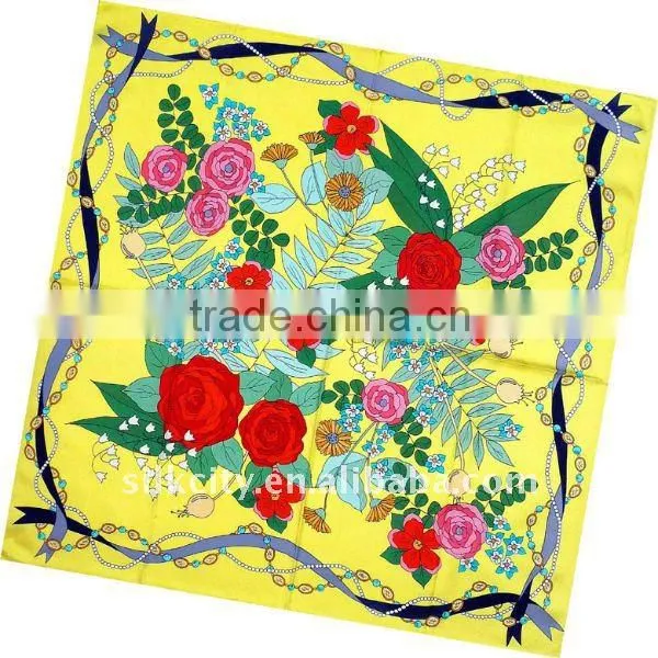 2014Winter Newest Twill Silk Square Scarf (DX1025-4)