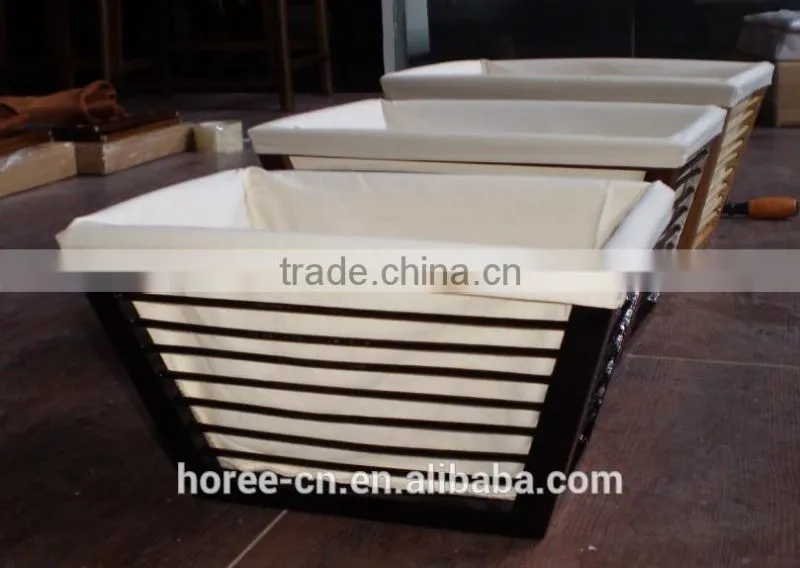 handmade superb bamboo storage basket for home use with cotton liner