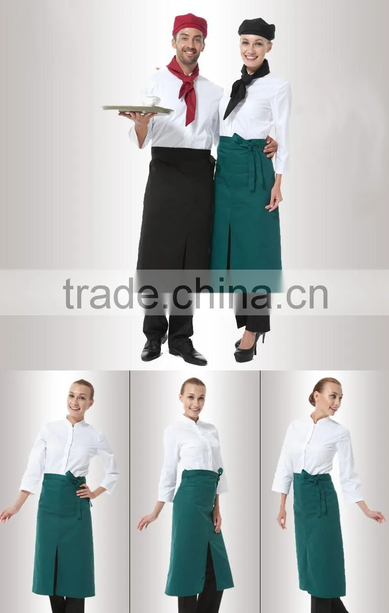 polyester plain black bartender uniform aprons