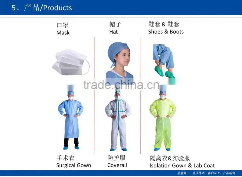 Disposable Coverall with Hood, Elastic Cuff