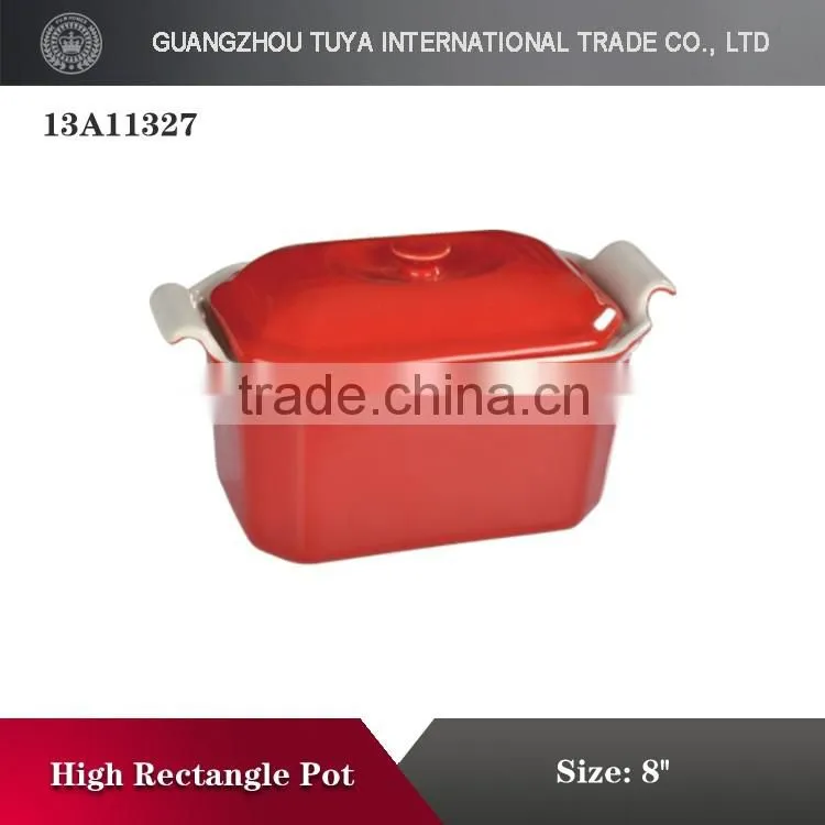 Rectangle deep pot colour glaze ceramic pot