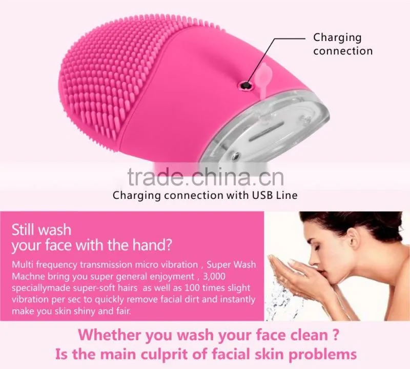 new skinyang Silicone facial cleanser brush, Face cleaning brush, Ultrasonic silicone facial massager