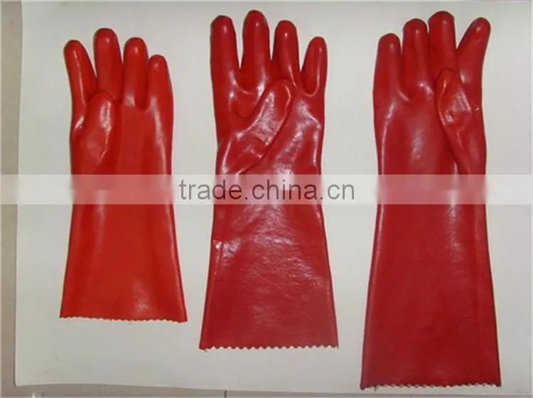 PVC coated chemical rubber gloves industrial heavy duty working gloves china factory