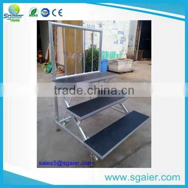 folding aluminium easy move choral stage with wheels